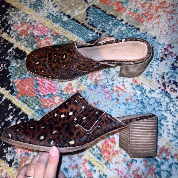 Madewell The Carey Mule in Painted Leopard Calf Hair size 10 - Picture 2 of 6
